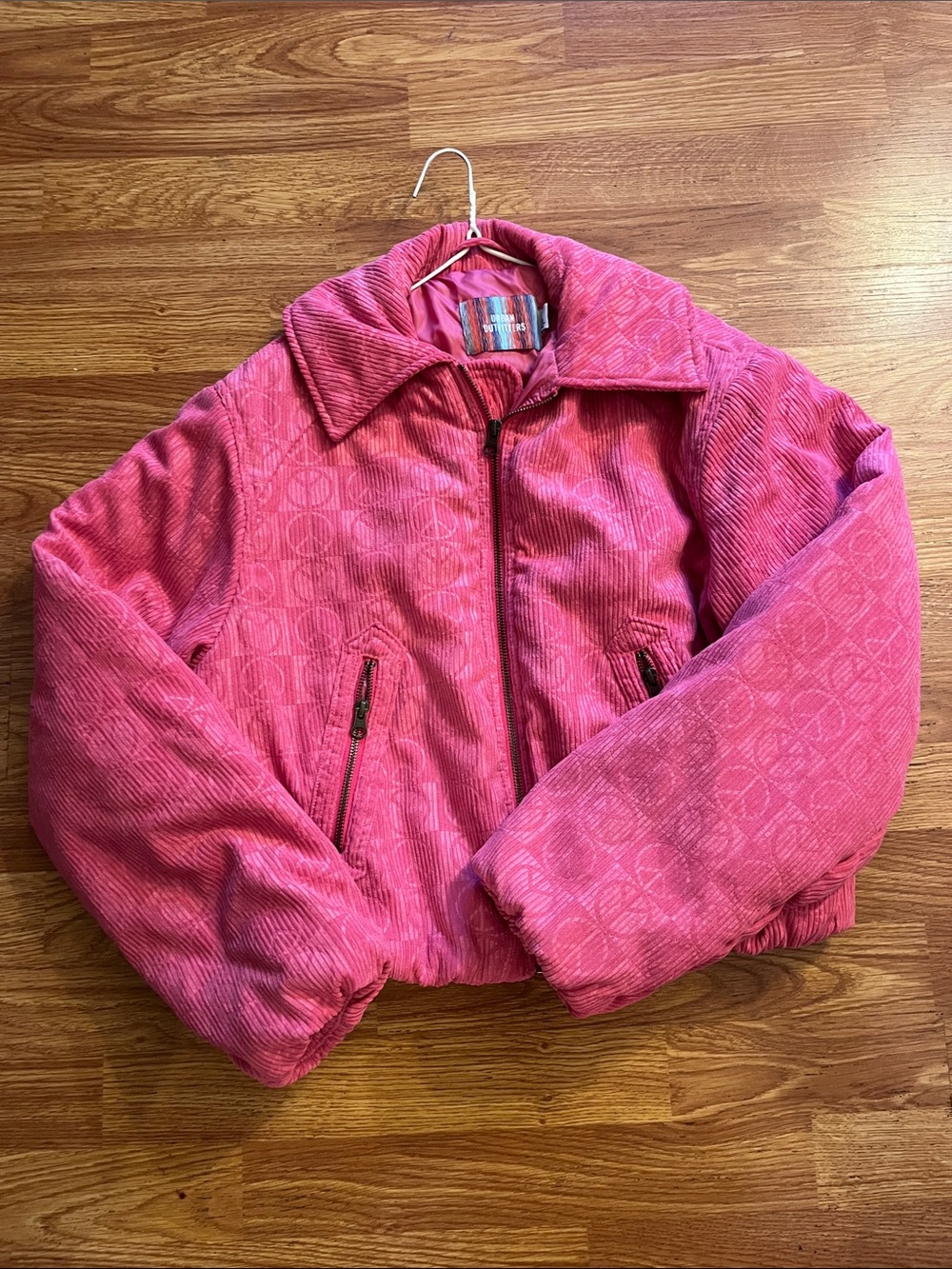 Pink Corduroy Zip-Front Women's Jacket